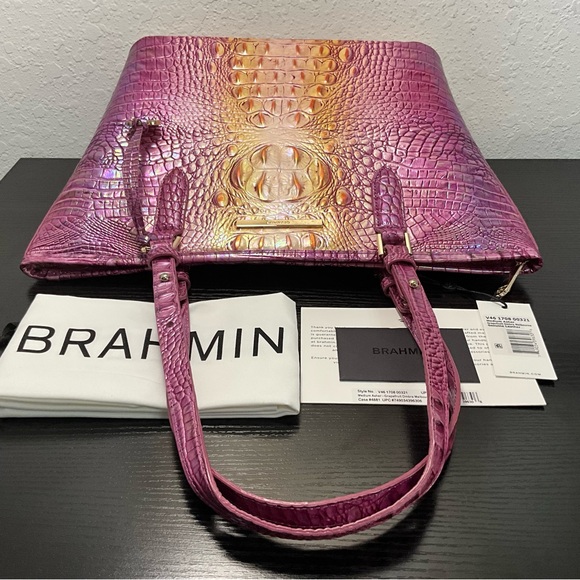 Brahmin Medium Asher GRAPEFRUIT OMBRE MELBOURNE W/ Eye NWT - Picture 6 of 8